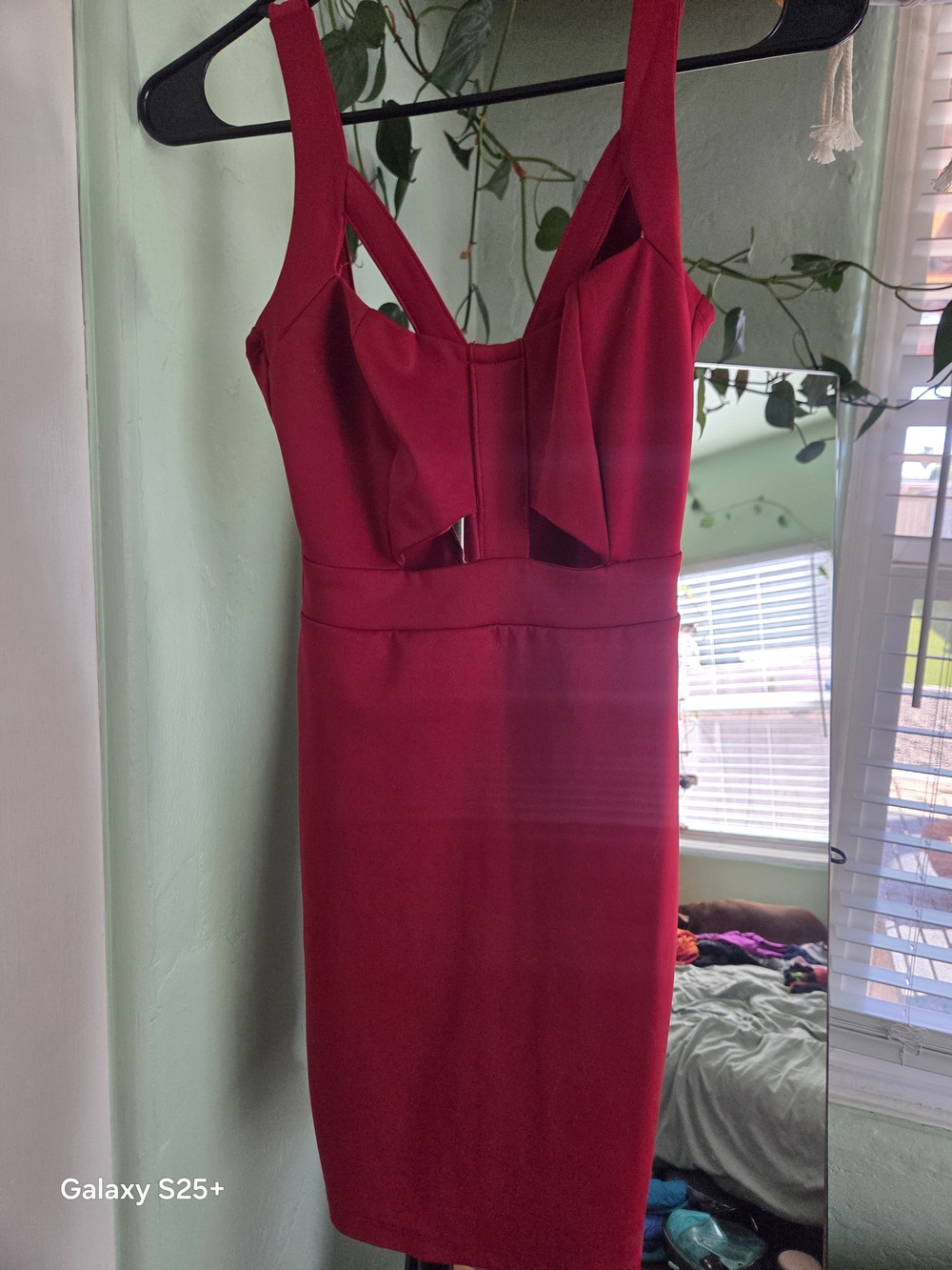 bebe Midi Bodycon Dress in Red Size Small Like New